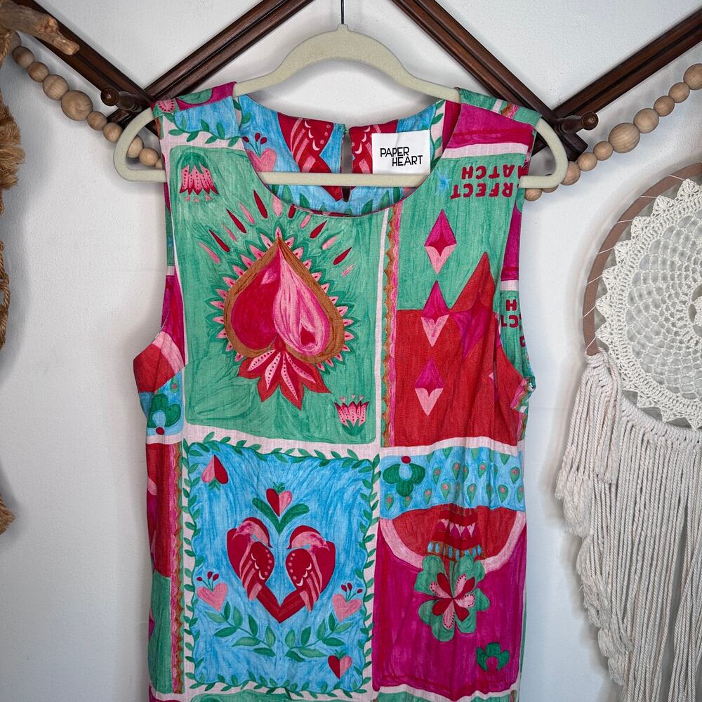 Anthropologie Paper Heart Folk Art Patchwork Tank Dress